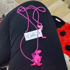 Kate Spade Vibrant Pink Dinosaur Necklace